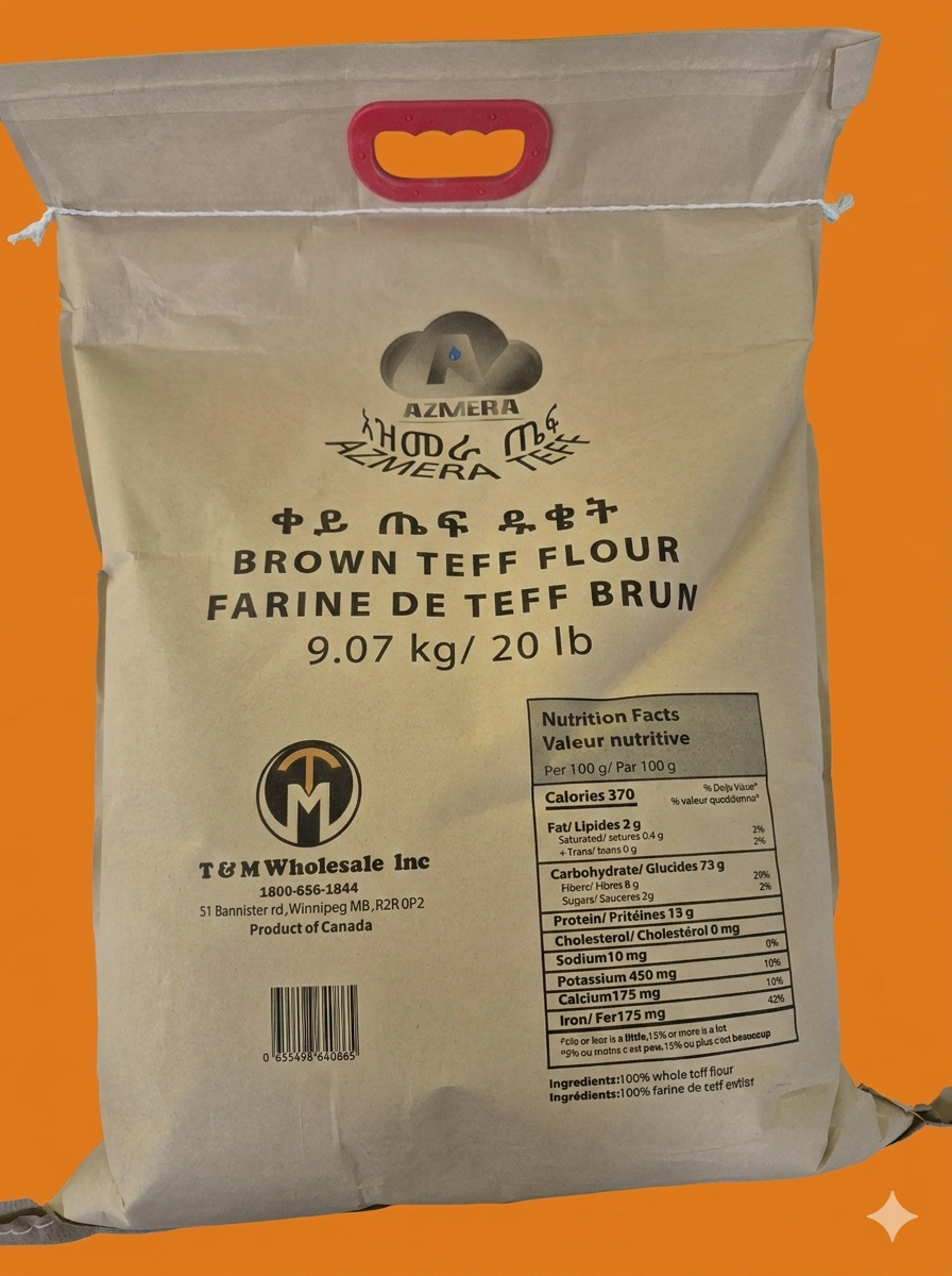 Azmera Brown Teff Flour 20lb